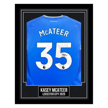 Kasey McAteer Signed Framed Shirt - Leicester City 2025