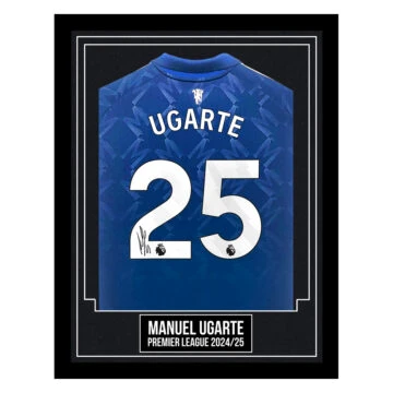 Manuel Ugarte Signed Framed Away Shirt - Premier League 2024/25
