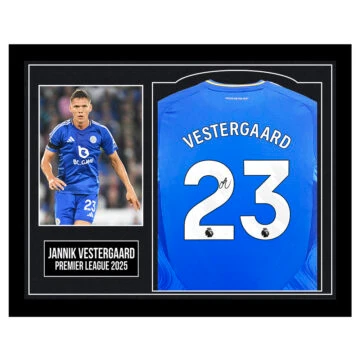 Framed Jannik Vestergaard Signed Shirt - Premier League 2025