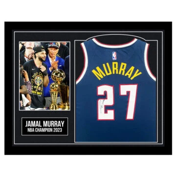 Framed Jamal Murray Signed Jersey - NBA Champion 2023