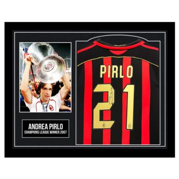 Framed Andrea Pirlo Signed Shirt - Champions League Winner 2007