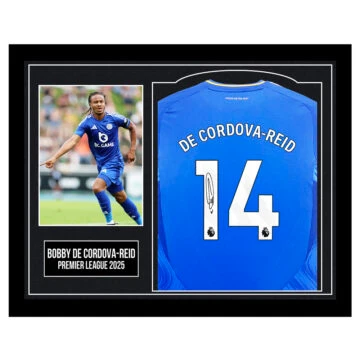 Framed Bobby De Cordova-Reid Signed Shirt - Premier League 2025