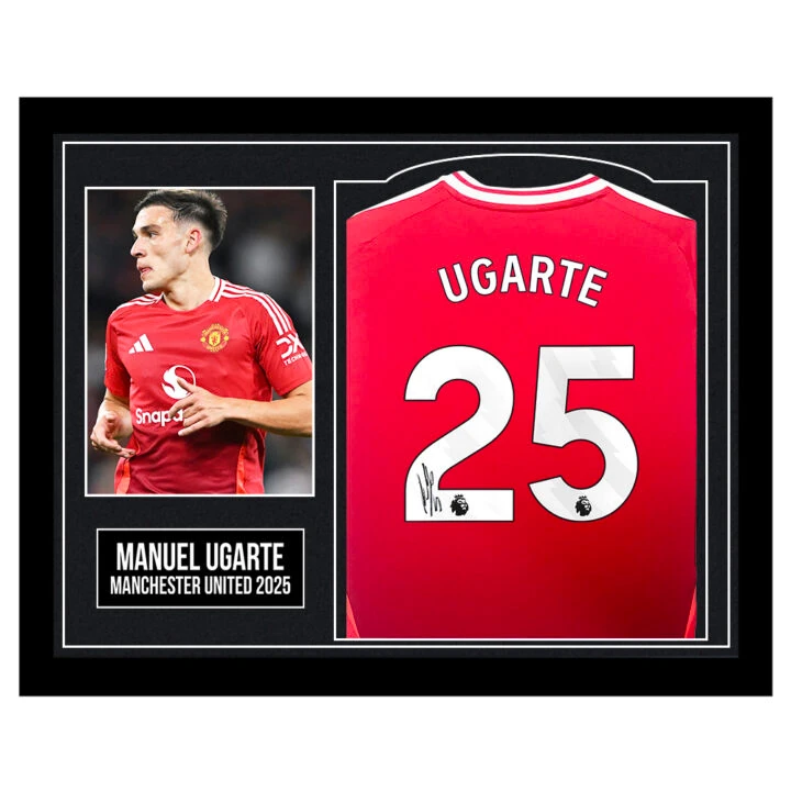 Framed Manuel Ugarte Signed Shirt - Manchester United 2025