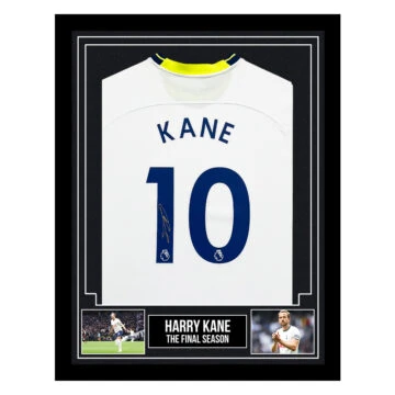 Signed Harry Kane Framed Tottenham Hotspur FC Shirt - The Final Season