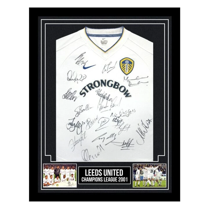 Signed Leeds United Framed Shirt - Champions League 2001