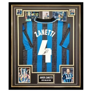 Autographed Javier Zanetti Framed Shirt - Inter Milan Icon